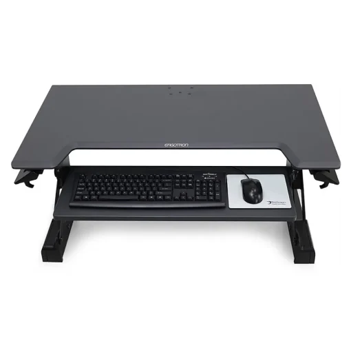 Ergotron Standing Desks<WorkFit-TL 38"W Adjustable Standing Desk Converter, Black/Dark Gray (33-406-085)