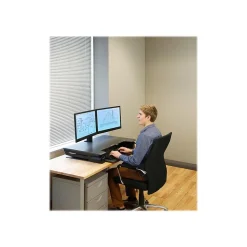 Ergotron Standing Desks<WorkFit-TL 38"W Adjustable Standing Desk Converter, Black/Dark Gray (33-406-085)