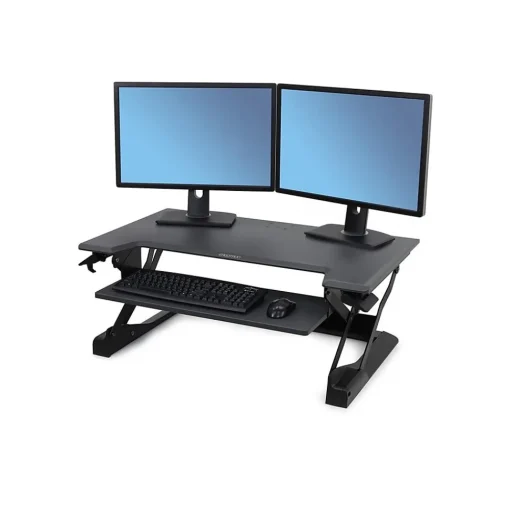 Ergotron Standing Desks<WorkFit-TL 38"W Adjustable Standing Desk Converter, Black/Dark Gray (33-406-085)