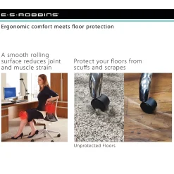 ES Robbins Chair Mats<EverLife Carpet Chair Mat with Lip, 45" x 53'', Low-Pile, Clear (ESR120123)