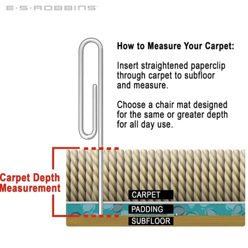 ES Robbins Chair Mats<EverLife Carpet Chair Mat with Lip, 45" x 53'', Low-Pile, Clear (ESR120123)