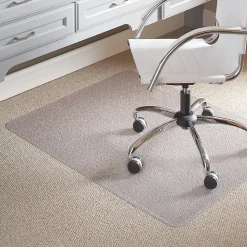 ES Robbins Chair Mats<EverLife Carpet Chair Mat, 46" x 60'', Medium-Pile, Clear (128371)