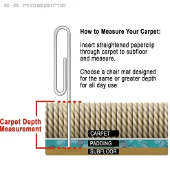 ES Robbins Chair Mats<Natural Origins Carpet Chair Mat, 46" x 60'', Medium-Pile, Clear (ESR141052)