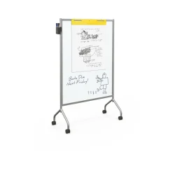 Balt Dry Erase<Essentials by Mobile Magnetic Dry-Erase Whiteboard, Anodized Aluminum Frame, 6' x 4' (62542)