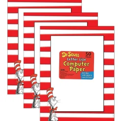 Eureka Classroom Paper<Dr. Seuss The Cat in the Hat Computer Paper, 50 Sheets Per Pack, 3 Packs (EU-812110-3)