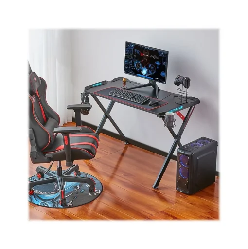 Eureka Computer Desks<Ergonomic 44" Computer Gaming Desk, Black (GD0085-BK)