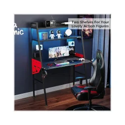 Eureka Computer Desks<Ergonomic 43" Computer Gaming Desk, Black (GD0087-BK)