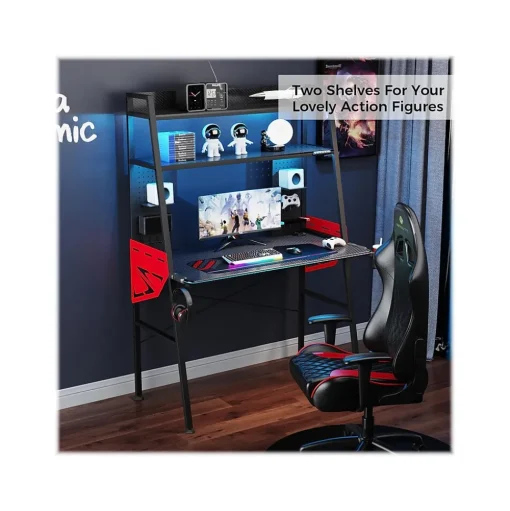Eureka Computer Desks<Ergonomic 43" Computer Gaming Desk, Black (GD0087-BK)