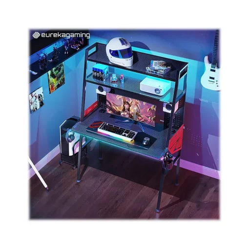 Eureka Computer Desks<Ergonomic 43" Computer Gaming Desk, Black (GD0087-BK)
