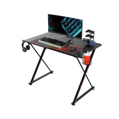 Eureka Corner Desks<Ergonomic 39" Computer Gaming Desk, Black (GD0071-BK)