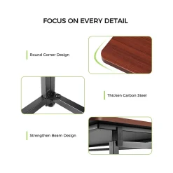 Eureka Office Desks<Ergonomic 43"W Computer Desk, Teak (CD006)