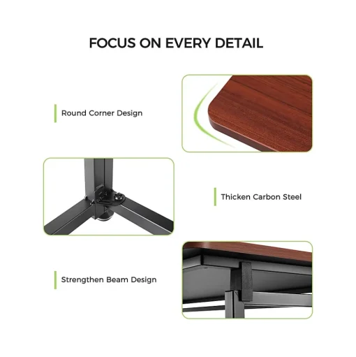 Eureka Office Desks<Ergonomic 43"W Computer Desk, Teak (CD006)