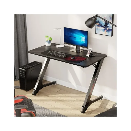 Eureka Computer Desks<Ergonomic 43"W Computer Gaming Desk, Black (GD0038-BK)