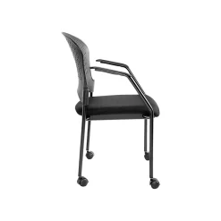 Eurotech Folding & Stacking<Breeze Mesh Back Fabric Office Chair, Black, 2/Carton (FS9070)
