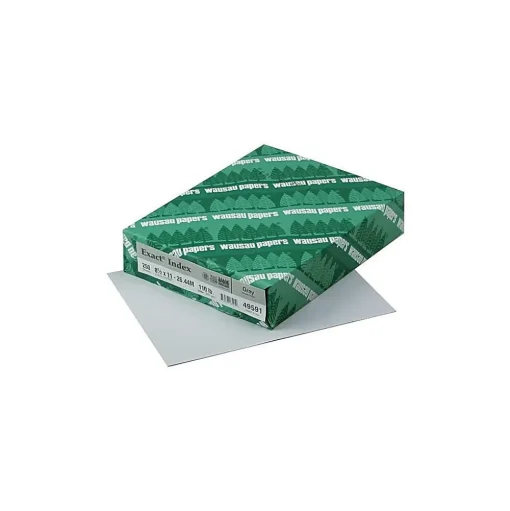 Exact Card Stock<110 lb. Index Paper, 8.5" x 11", Gray, 250 Sheets/Pack (WAU49591)