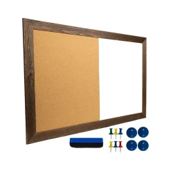 Excello Global Products Dry Erase<Combination Dry-Erase Whiteboard, Wood Frame, 3' x 2' (EGP-HD-0078)