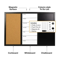 Excello Global Products Dry Erase<Combination Board, Wood Frame, 15" x 23.5" (EGP-HD-0317)
