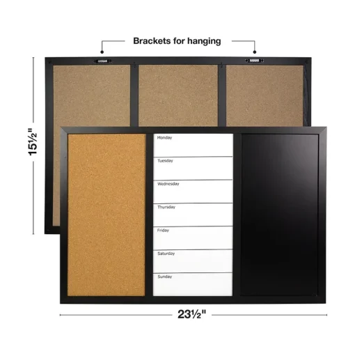 Excello Global Products Dry Erase<Combination Board, Wood Frame, 15" x 23.5" (EGP-HD-0317)