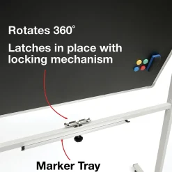 Global Printed Products Dry Erase<Excello Global Products Double Sided Magnetic Mobile Whiteboard Chalkboard Combo, White Frame, 48" x 32"