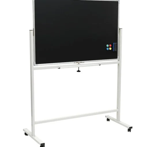Global Printed Products Dry Erase<Excello Global Products Double Sided Magnetic Mobile Whiteboard Chalkboard Combo, White Frame, 48" x 32"