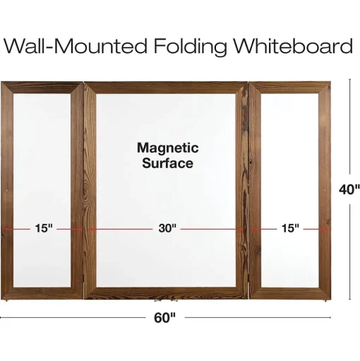 Excello Global Products Dry Erase<Double Sided Magnetic Steel Dry-Erase Whiteboard, Wood Frame, 5' x 3' (EGP-HD-0530-BN)