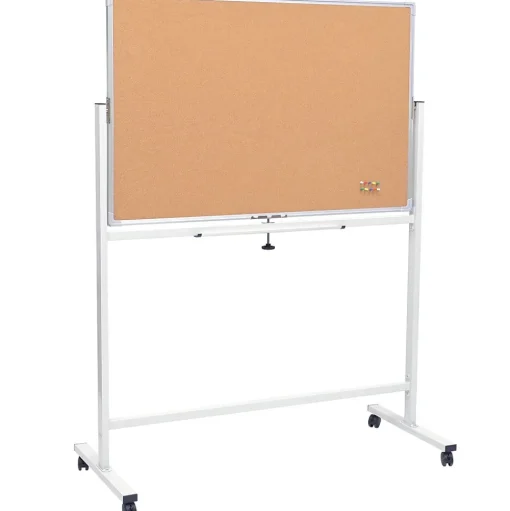 Global Printed Products Bulletin<Excello Global Products Double Sided Magnetic Mobile Whiteboard Corkboard Combo, White Frame, 48" x 32"