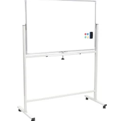 Global Printed Products Bulletin<Excello Global Products Double Sided Magnetic Mobile Whiteboard Corkboard Combo, White Frame, 48" x 32"