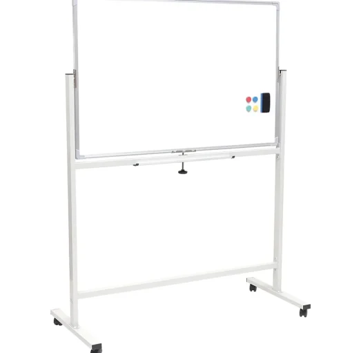 Global Printed Products Bulletin<Excello Global Products Double Sided Magnetic Mobile Whiteboard Corkboard Combo, White Frame, 48" x 32"