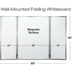 Excello Global Products Dry Erase<Magnetic Dry-Erase Folding Whiteboard, 40" x 60" (EGP-HD-0482)