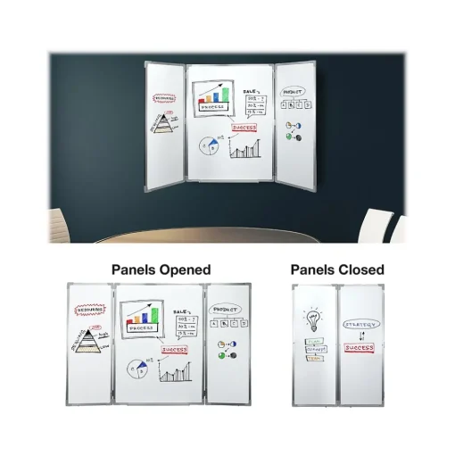 Excello Global Products Dry Erase<Magnetic Dry-Erase Folding Whiteboard, 40" x 60" (EGP-HD-0482)
