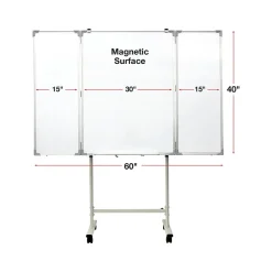 Excello Global Products Dry Erase<Magnetic Mobile Folding Dry-Erase Whiteboard, 40" x 30" (EGP-HD-0482-RW)