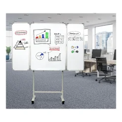 Excello Global Products Dry Erase<Magnetic Mobile Folding Dry-Erase Whiteboard, 40" x 30" (EGP-HD-0482-RW)