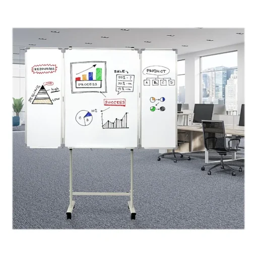 Excello Global Products Dry Erase<Magnetic Mobile Folding Dry-Erase Whiteboard, 40" x 30" (EGP-HD-0482-RW)