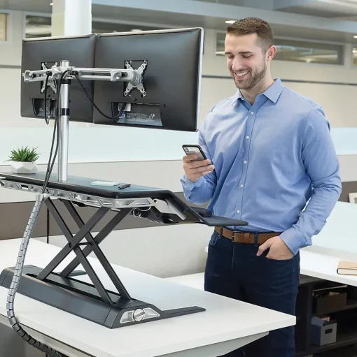 Fellowes Standing Desks<Lotus 33" Standing Desk Converter, Black (0007901)