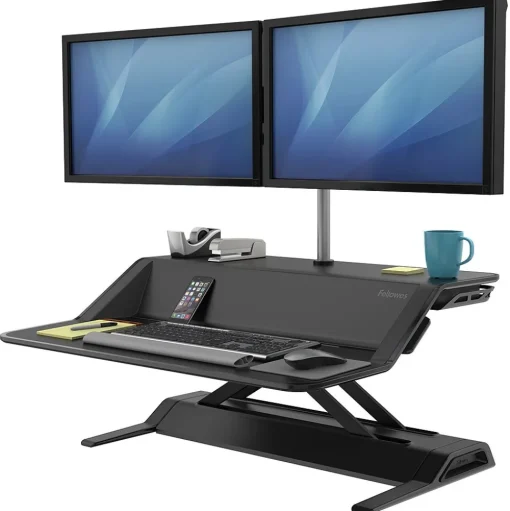 Fellowes Standing Desks<Lotus 33" Standing Desk Converter, Black (0007901)