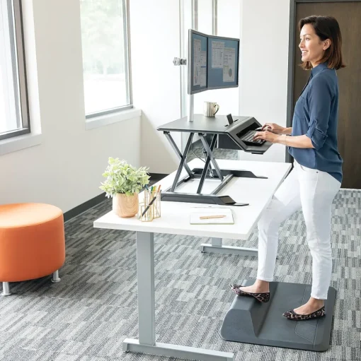 Fellowes Standing Desks<Lotus LT 32"W Manual Adjustable Standing Desk Converter, Black (8215001)