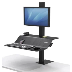 Fellowes Standing Desks<Lotus VE Sit-Stand Single Manual Lift Workstation, Black (2750862)