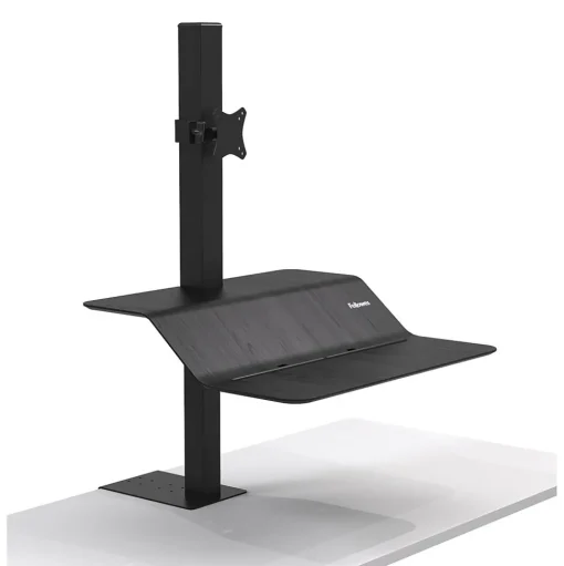 Fellowes Standing Desks<Lotus VE Sit-Stand Single Manual Lift Workstation, Black (2750862)