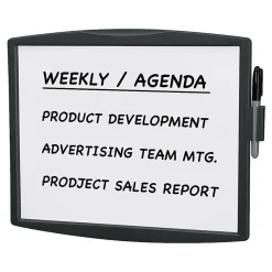 Fellowes Dry Erase<Partition Additions Graphite Dry-Erase Whiteboard, Plastic Frame, 1' x 1' (75905)