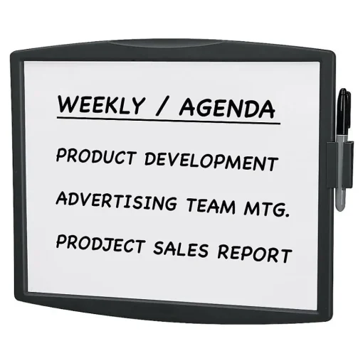 Fellowes Dry Erase<Partition Additions Graphite Dry-Erase Whiteboard, Plastic Frame, 1' x 1' (75905)