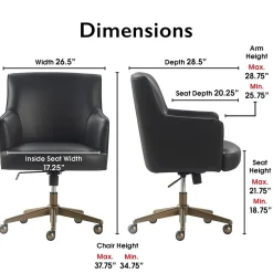 Finch Office Chairs<Belmont Ergonomic Leather Swivel Executive Chair, Charcoal (CHR10061C)