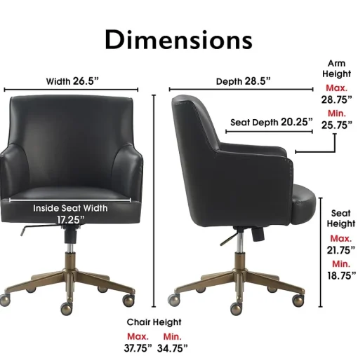Finch Office Chairs<Belmont Ergonomic Leather Swivel Executive Chair, Charcoal (CHR10061C)