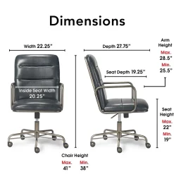Finch Office Chairs<Franklin Bonded Leather Computer and Desk Chair, Charcoal Gray (CHR10060A)
