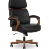 Finch Office Chairs<NEO TWO Ergonomic Vegan Leather/Wood Swivel Executive Chair, Black (52373-BLK)
