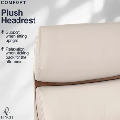 Finch Office Chairs<NEO TWO Ergonomic Vegan Leather/Wood Swivel Executive Chair, Cream (52373-CRM)
