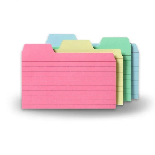 Find It Index Cards<3" x 5" Tabbed Index Cards, Assorted Colors, 48/Pack (FT07216)