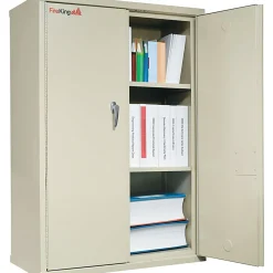 FireKing File Cabinets<1 Hour Fire Resistant Storage Cabinet, 3-Shelf, Parchment, 19 1/4"D, Inside Delivery