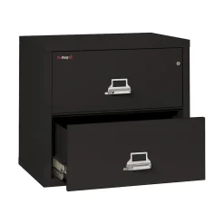 FireKing File Cabinets<Classic 2-Drawer Lateral File Cabinet, Fire Resistant, Letter/Legal, Black, 31.19"W (2-3122-CBL)