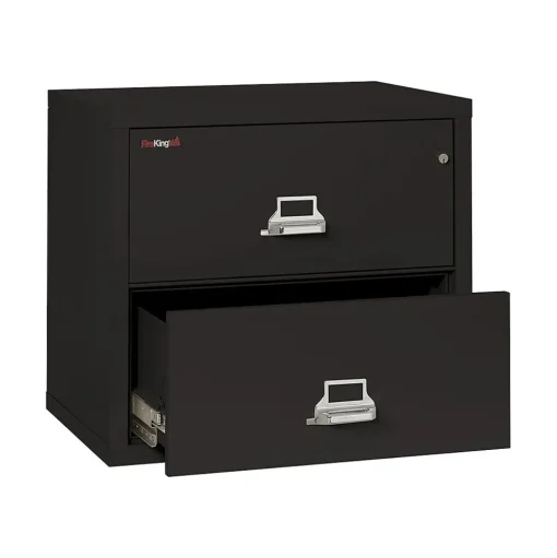 FireKing File Cabinets<Classic 2-Drawer Lateral File Cabinet, Fire Resistant, Letter/Legal, Black, 31.19"W (2-3122-CBL)
