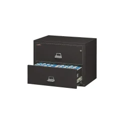 FireKing File Cabinets<Classic 2-Drawer Lateral File Cabinet, Fire Resistant, Letter/Legal, Black, 31.19"W (2-3122-CBL)